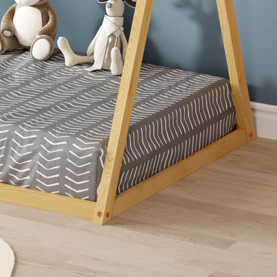 Lit tipi enfant 90x190cm Bois et Blanc