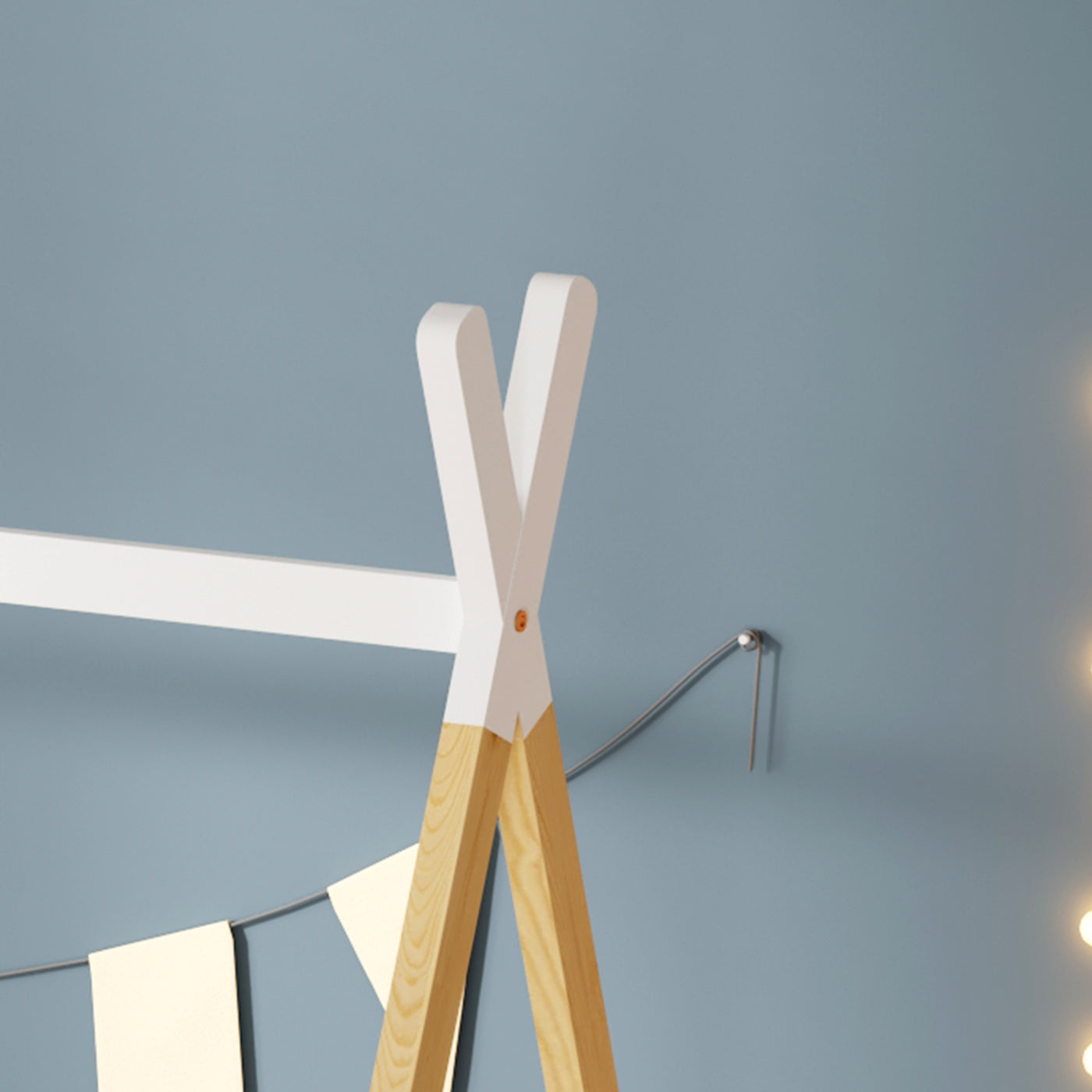 Lit tipi enfant 90x190cm Bois et Blanc