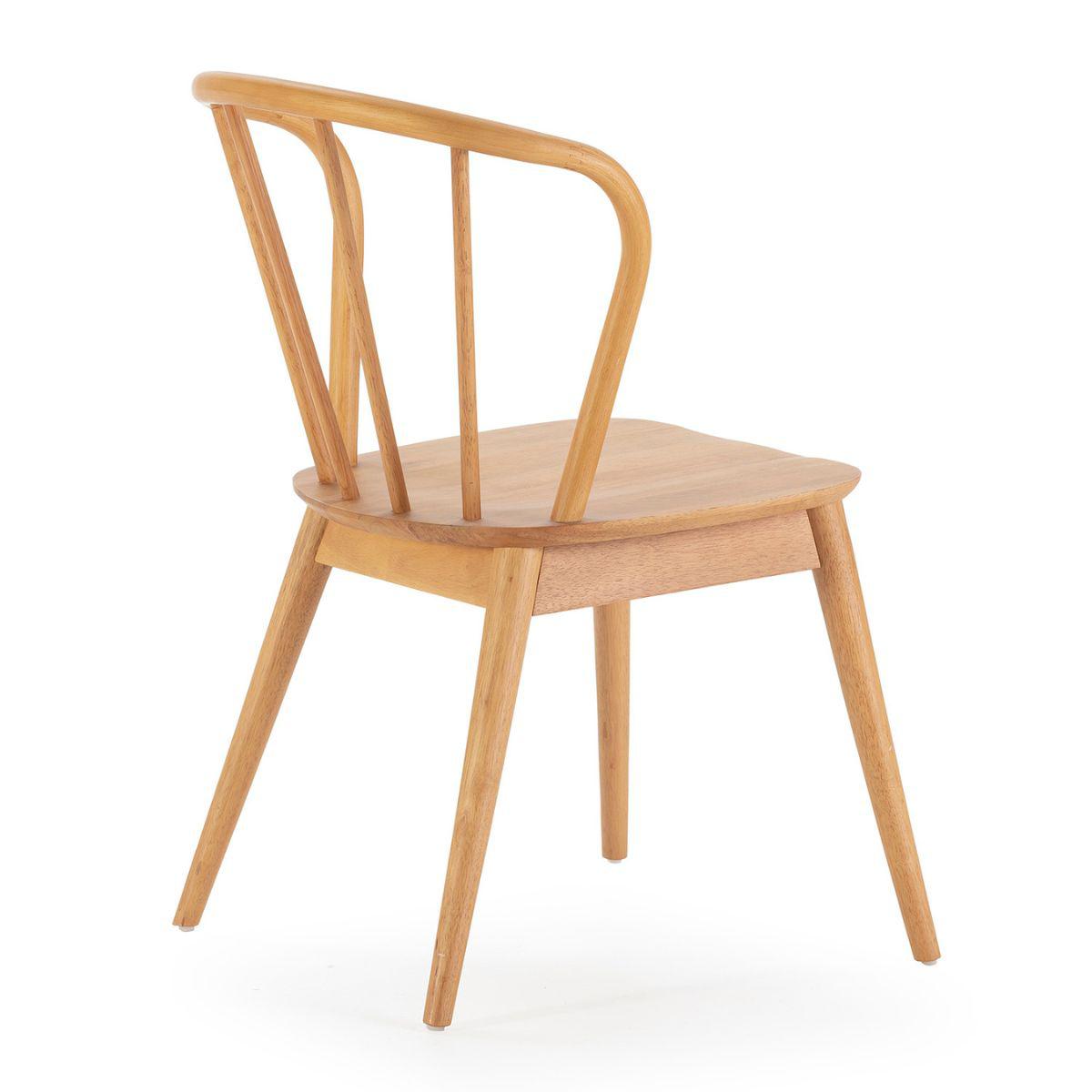 Lot de 2 chaises en bois massif couleur chêne Brisa
