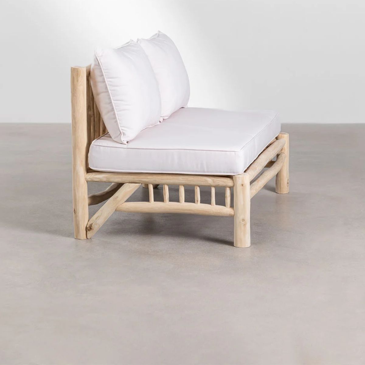 Canapé de jardin 2 places sans accoudoirs en bois de teck Narel SKLUM