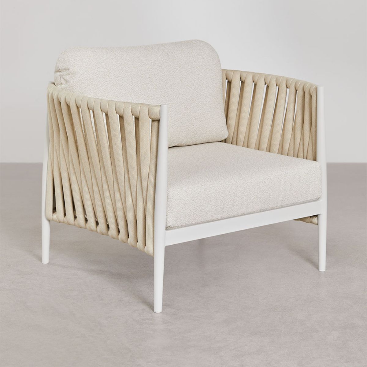 Lot de 2 fauteuils de jardin Sereilen en aluminium et tissu bouclé SKLUM