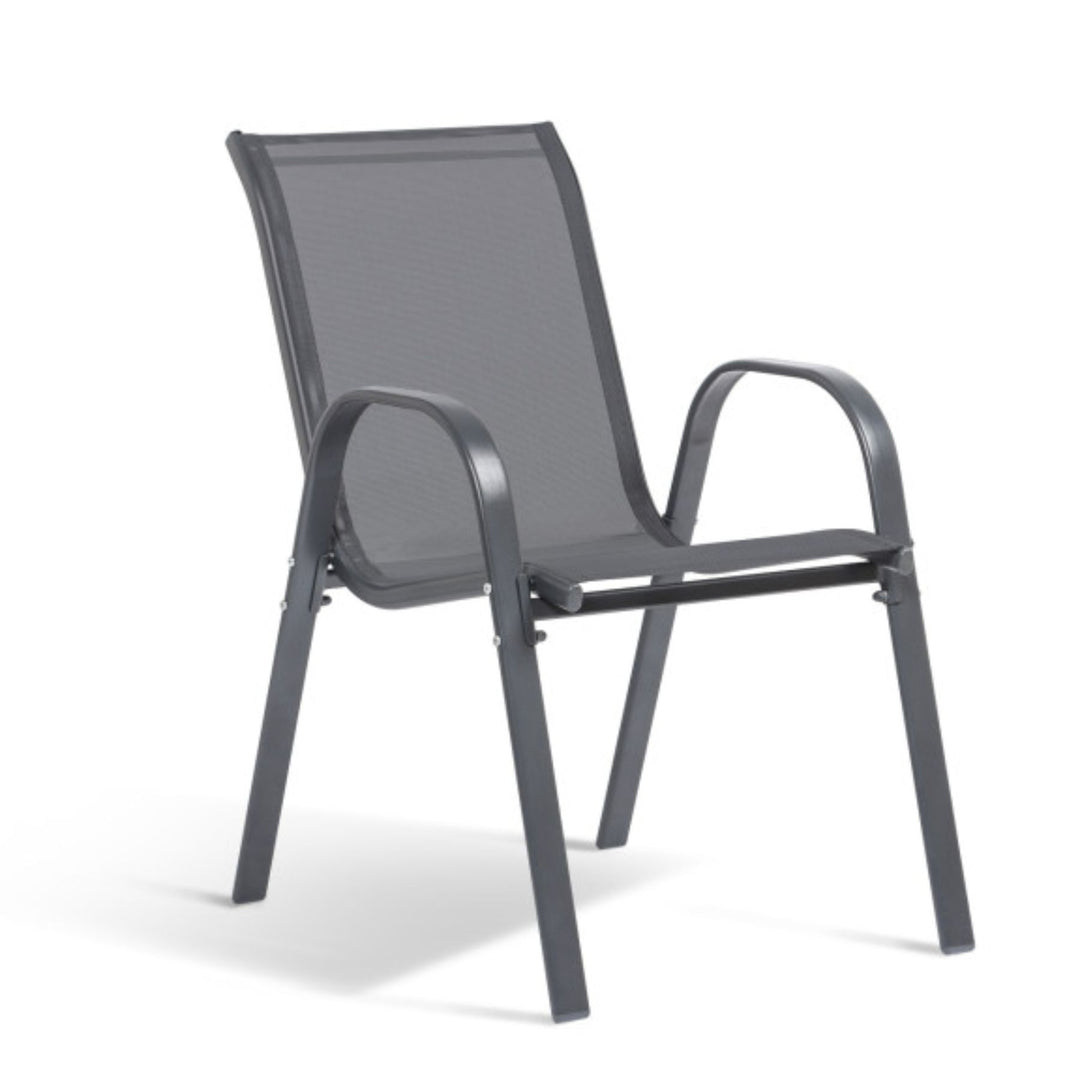 Lot de 6 chaises de jardin en acier Gris