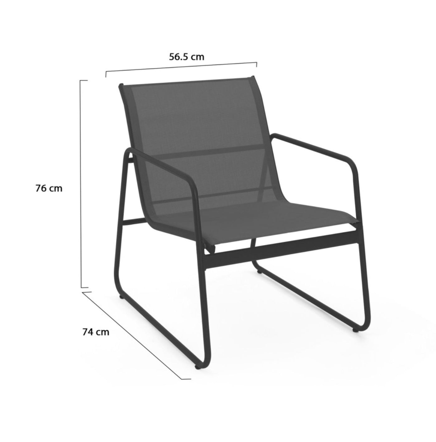 Salon de jardin 4 places en textilène gris