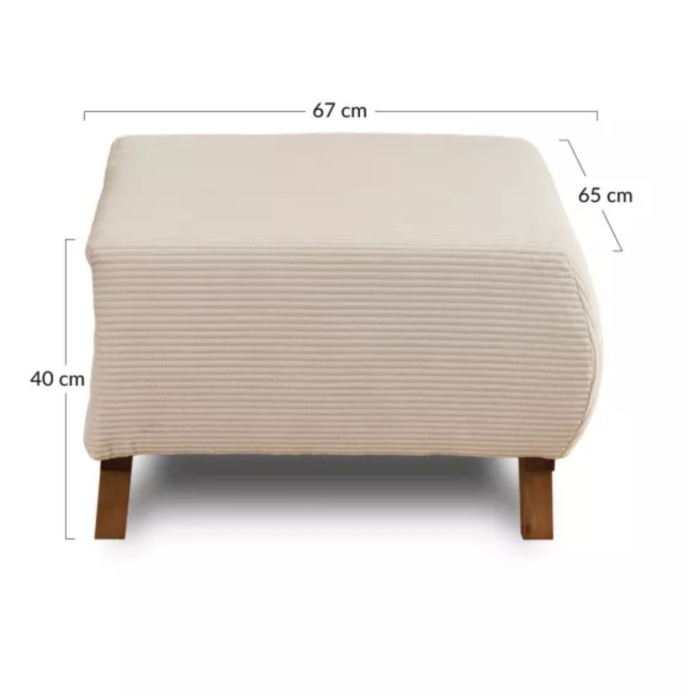 Pouf 65 cm en velours côtelé CRISTAL