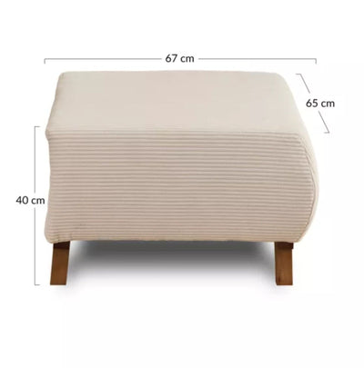 Pouf 65 cm en velours côtelé CRISTAL