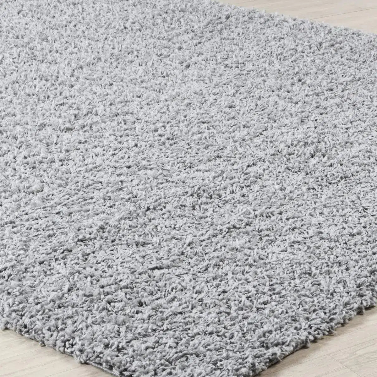 Tapis SURYA Lilly shaggy rond, poils longs unis, gris clair, vue 4