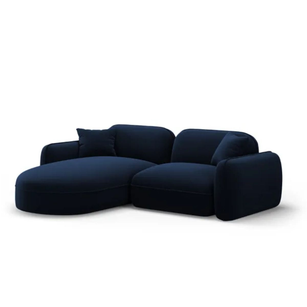 Canapé D'Angle Gauche Velours Lucien  3 Places, Bleu Roi – Christian Lacroix