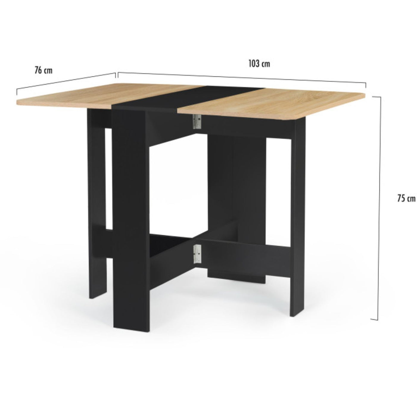 Table console pliable Andy noir/hetre