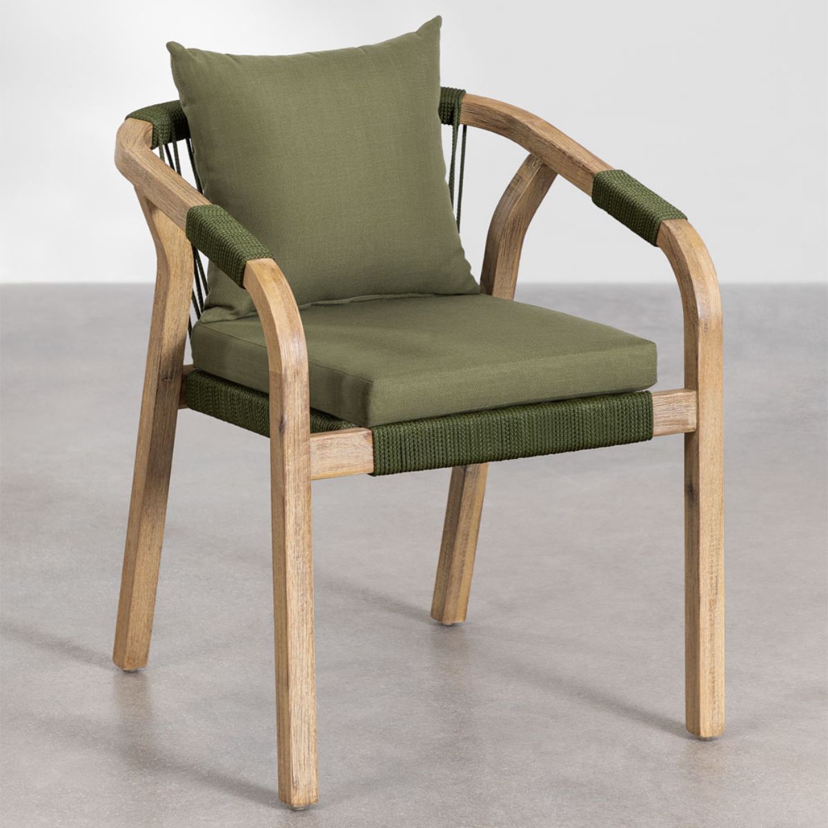 Lot de 2 Chaises SKLUM de Jardin avec Accoudoirs en Bois d'Acacia Dubaï