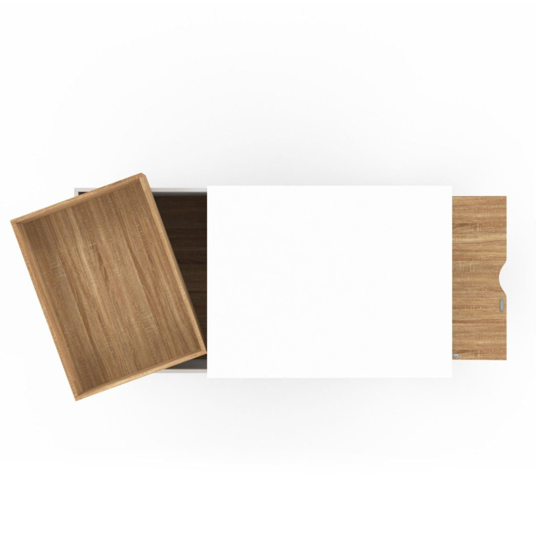 Table basse Stella avec plateau relevable et double coffre