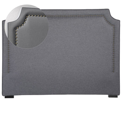 Tête de lit 140cm en bois massif tissu gris clair