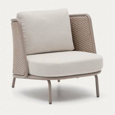 Fauteuil d’extérieur Sedalis en aluminium et corde taupe Kave Home