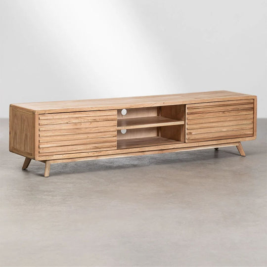 Meuble TV SKLUM Deleyna en bois clair 200cm