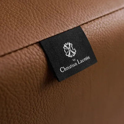 Canapé CHRISTIAN LACROIX "camille" 3 Places En Cuir Véritable Marron- Léger défaut