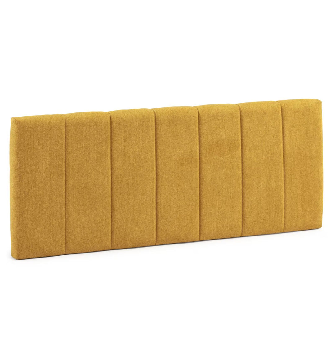 Tête de lit tapissée 160x60 cm couleur jaune moutarde, 8 cm d'épaisseur