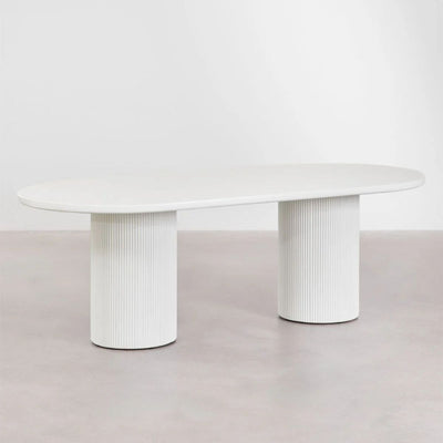 Table de salle à manger ovale SKLUM 220x100 cm en ciment Velia