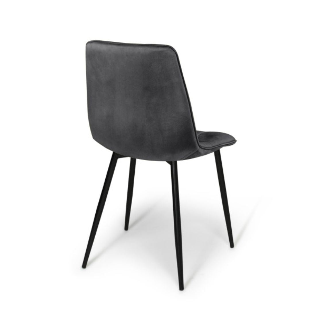 Lot de 4 chaises Linda Gris anthracite
