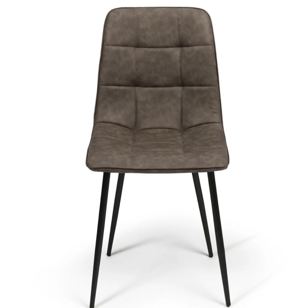 Lot de 6 chaises vintage Linda simili cuir marron