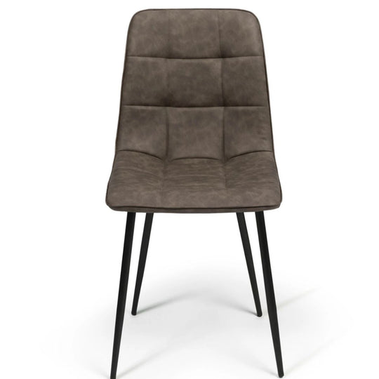 Lot de 6 chaises vintage Linda simili cuir marron