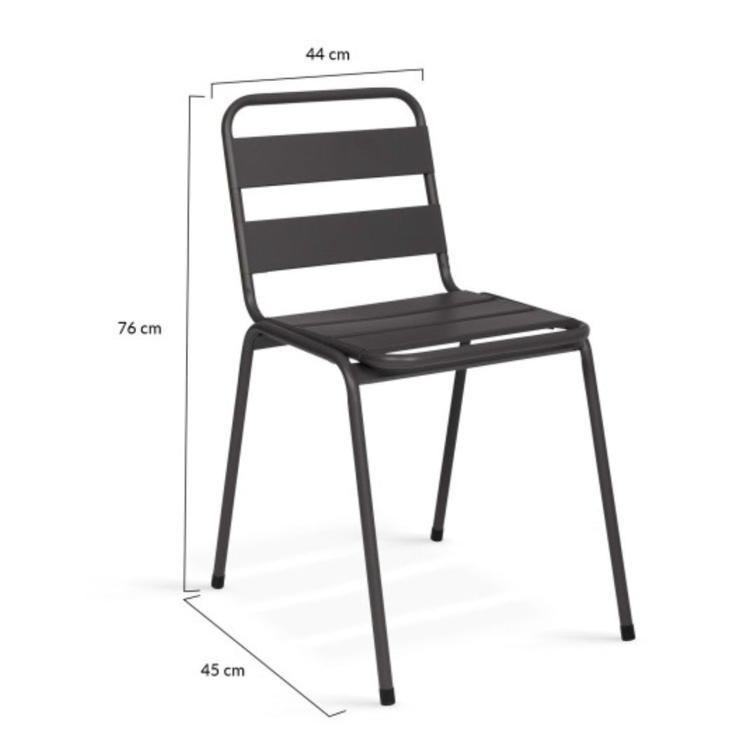 Lot de 6 chaises de jardin acier Gris