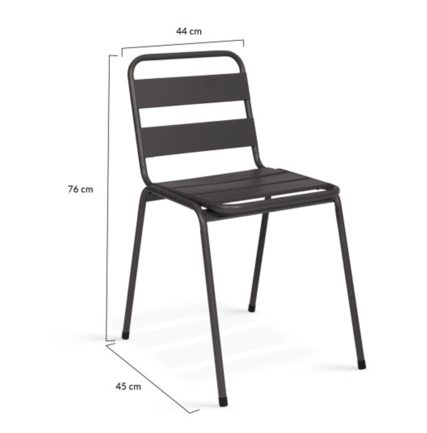 Lot de 6 chaises de jardin acier gris