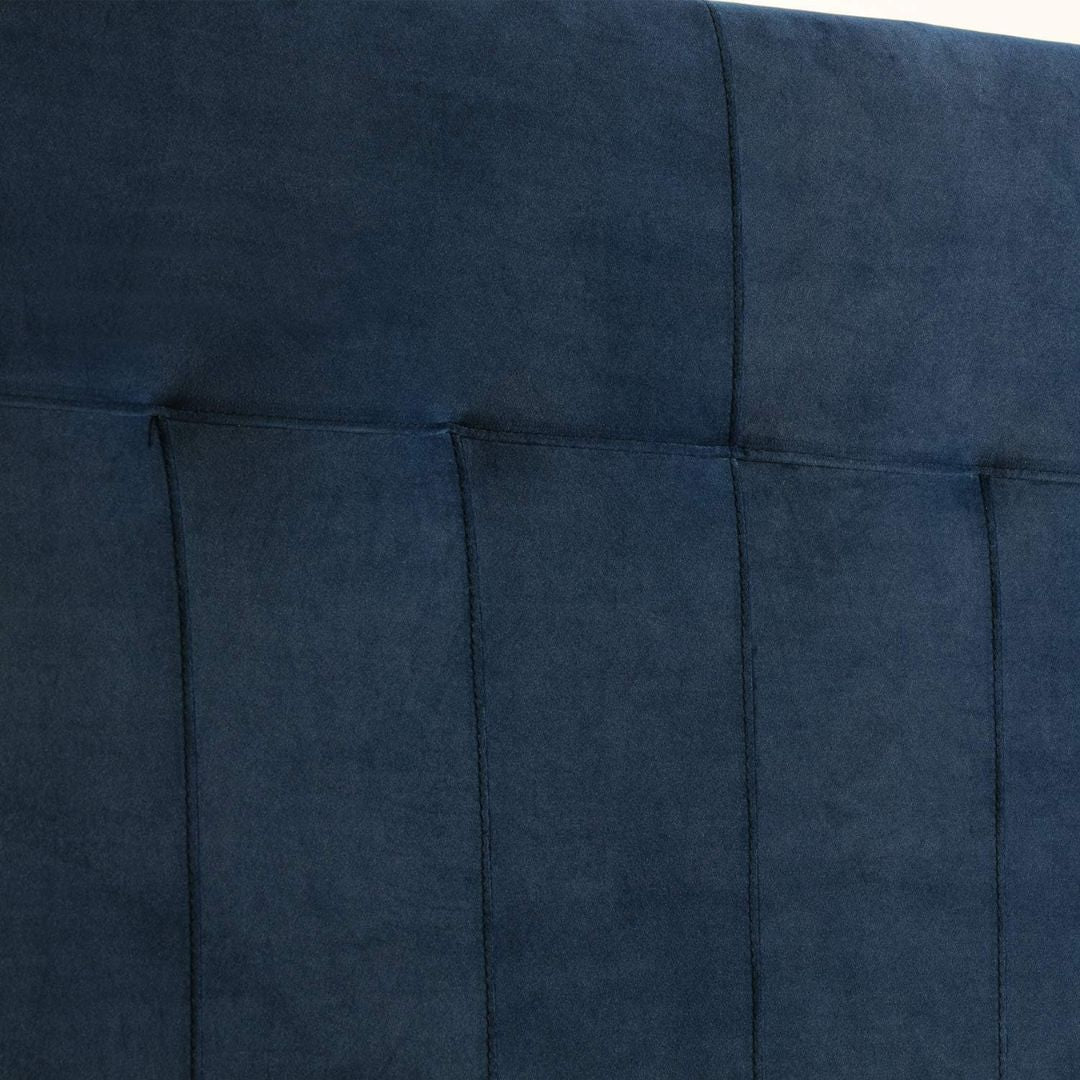 Tête de lit Napoles velours bleu 160x100cm