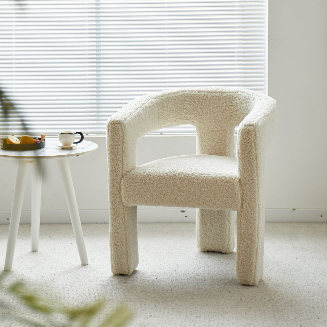 Fauteuil Nordlys en bouclettes blanches ARUSHA