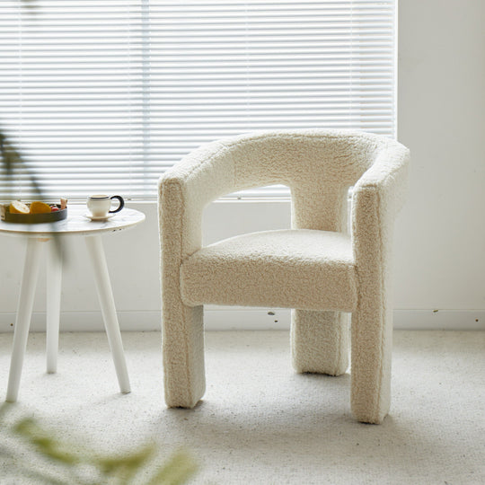 Fauteuil Nordlys en bouclettes blanches ARUSHA