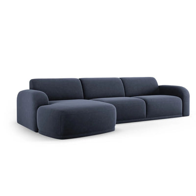 Canapé angle gauche ERIN Micadoni 4 Places Bleu foncé