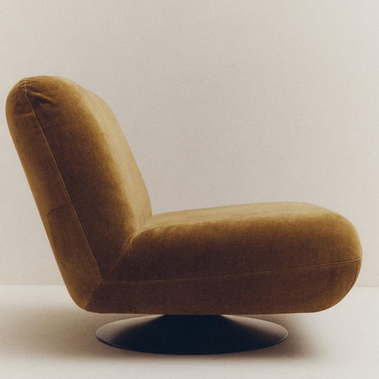 Fauteuil ZARA HOME pivotant velours Vert olive