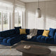 Canapé angle gauche KAROO Micadoni 5 places bleu roi