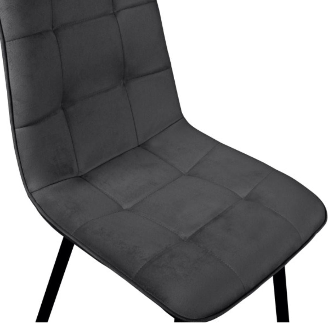Lot de 4 chaises Linda Gris anthracite