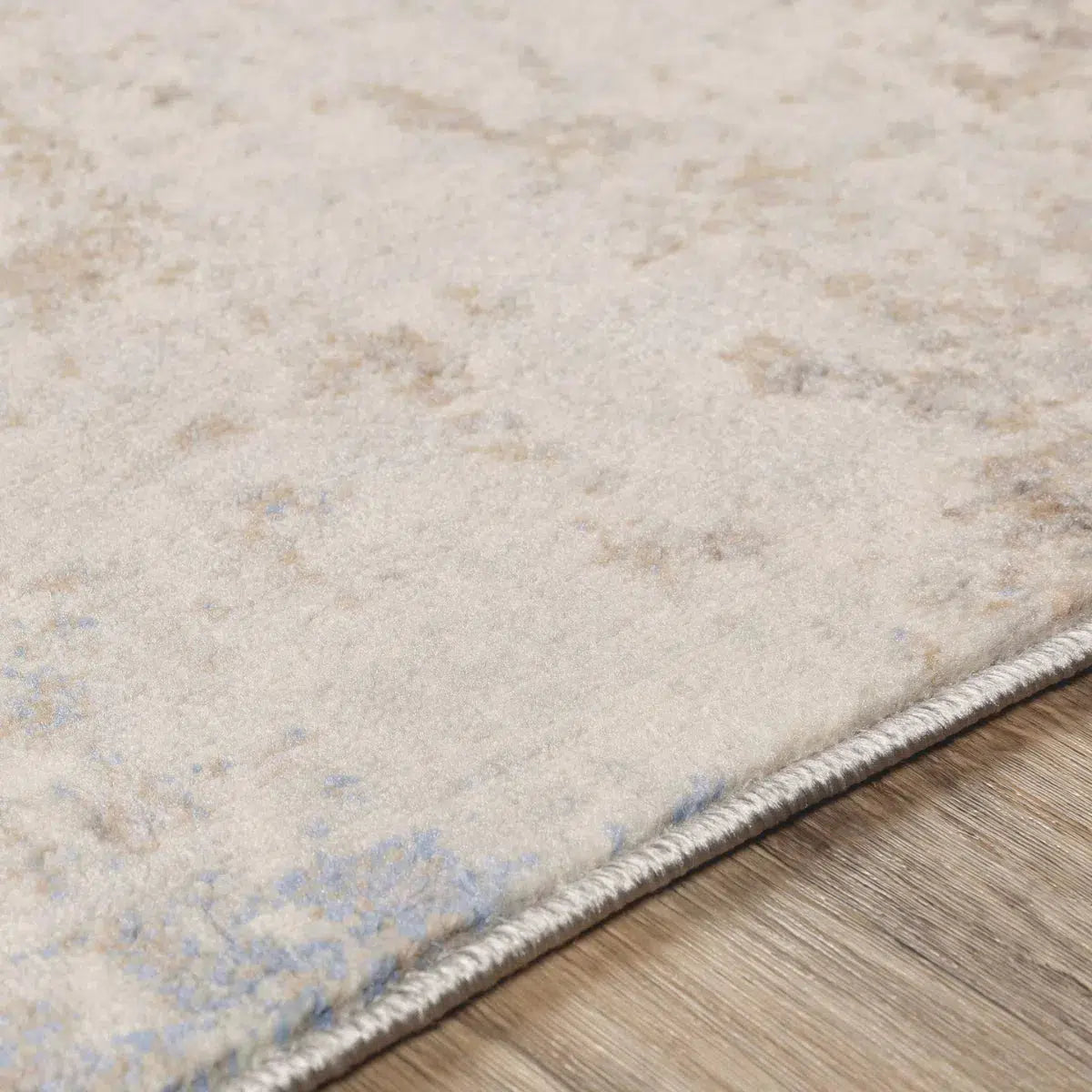 Tapis SURYA Alix moderne, motif abstrait effet patiné ivoire, taupe, gris et bleu foncé, vue 4