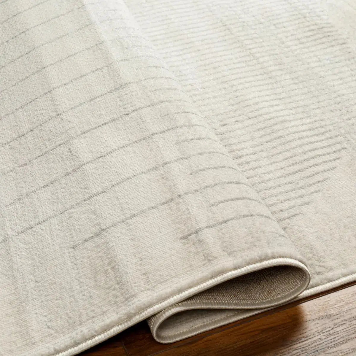 Tapis SURYA Enso scandinave, motif de lignes graphiques grises sur fond ivoire, vue 3