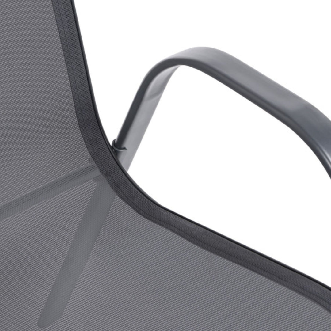 Lot de 6 chaises de jardin en acier Gris