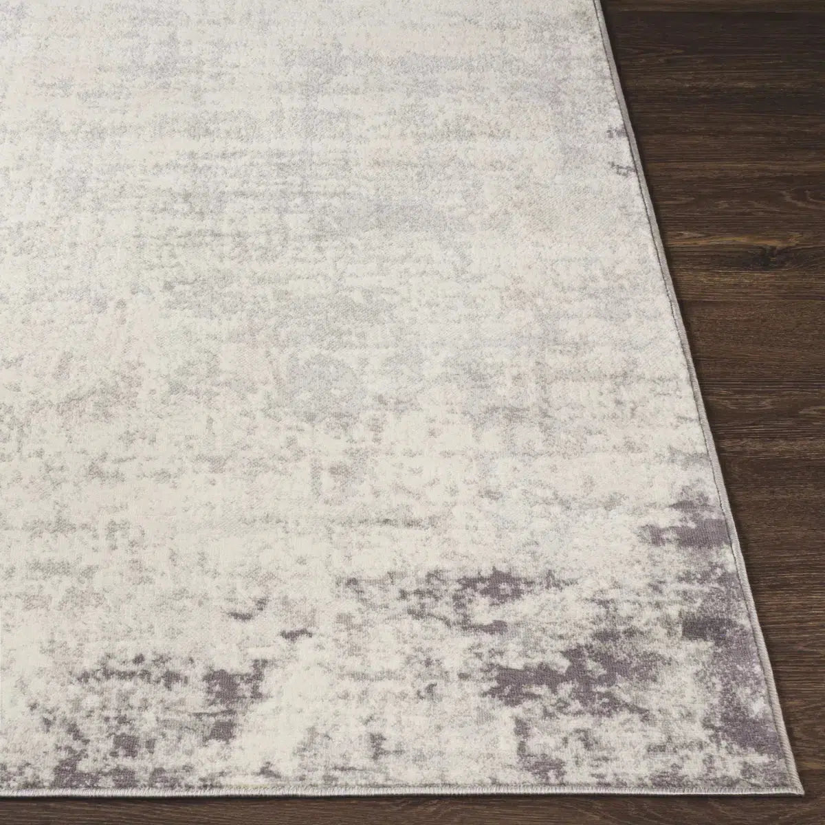 Tapis SURYA Alix moderne, motif abstrait patiné gris et anthracite sur fond blanc cassé, vue 4