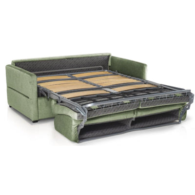 Canapé convertible 4 places en velours déperlant Kaki- Convertible Center