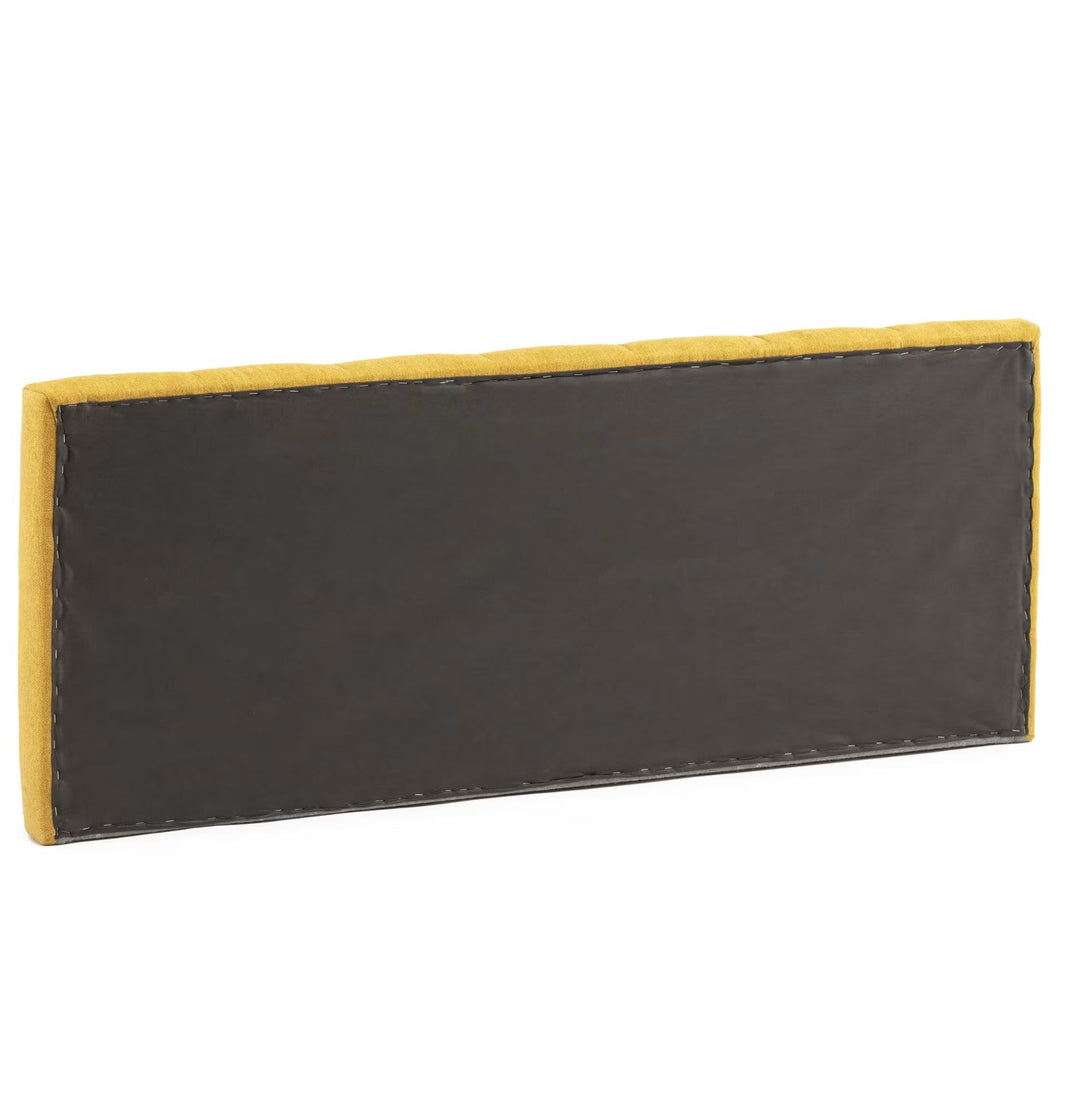 Tête de lit tapissée 160x60 cm couleur jaune moutarde, 8 cm d'épaisseur