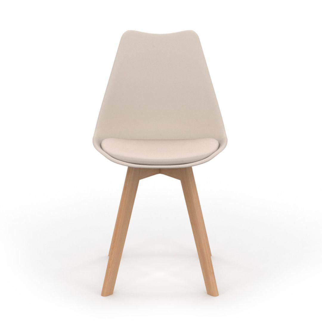 Lot de 6 chaises scandinaves Nordia beige