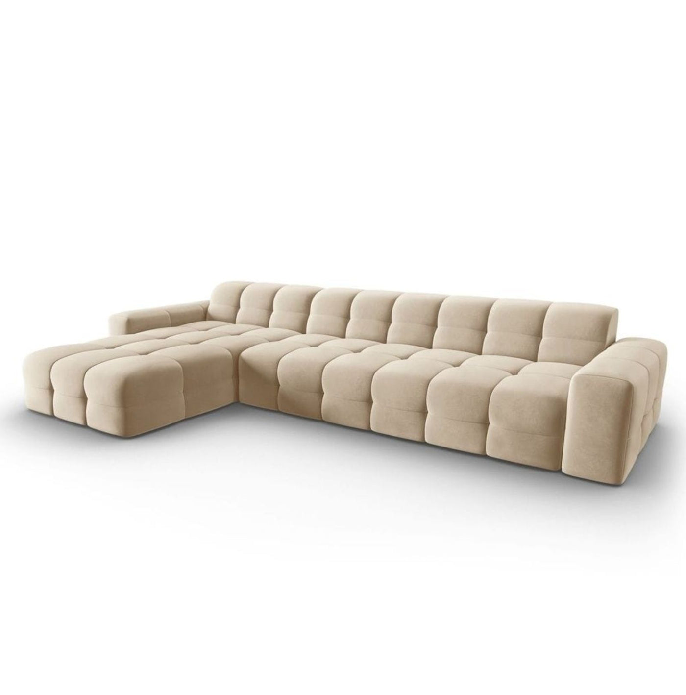 Canapé d'angle gauche Kendal Beige Clair 5 Places - Léger défaut