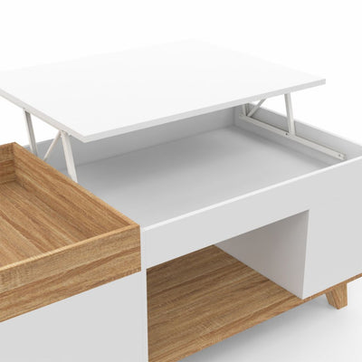 Table basse Stella avec plateau relevable et double coffre