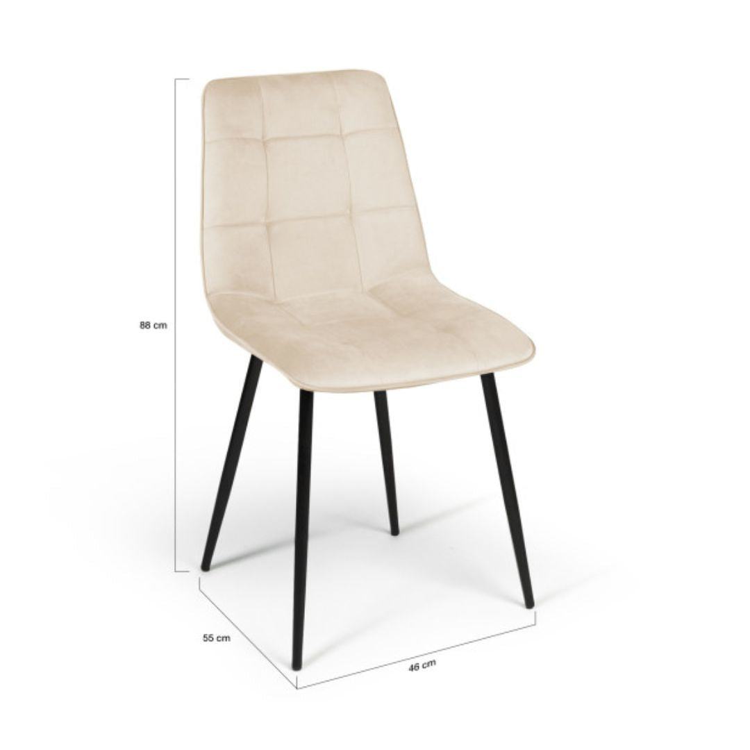 Lot de 6 chaises Linda creme