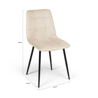 Lot de 6 chaises Linda creme