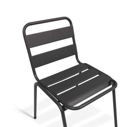 Lot de 6 chaises de jardin acier gris