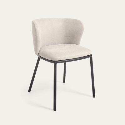 Lot de 2 chaises Ciselia en tissu chenille beige et pieds acier KAVE Home