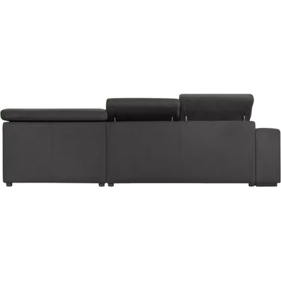 ALINEA Canapé Origano d'angle droit convertible avec coffre en tissu doux - gris ardoise