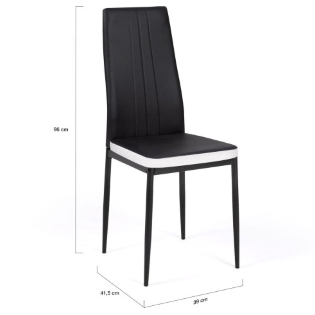 Lot de 4 chaises Jodie Noir/Blanc