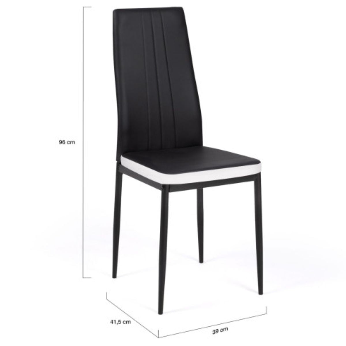 Lot de 4 chaises Jodie Noir/Blanc