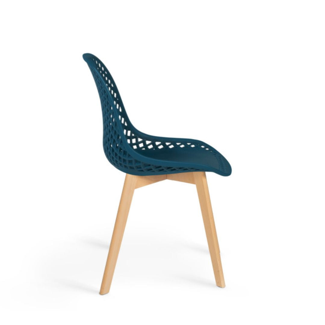 Lot de 4 chaises Maëlle Bleu canard