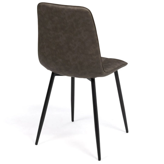 Lot de 6 chaises vintage Linda simili cuir marron